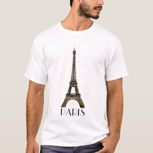 Texto de París con la camiseta de la Torre Eiffel