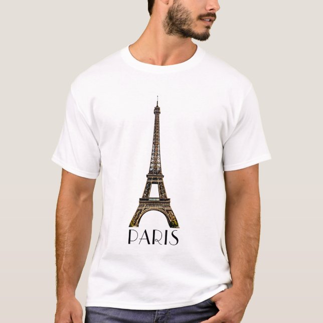 Texto de París con la camiseta de la Torre Eiffel (Anverso)