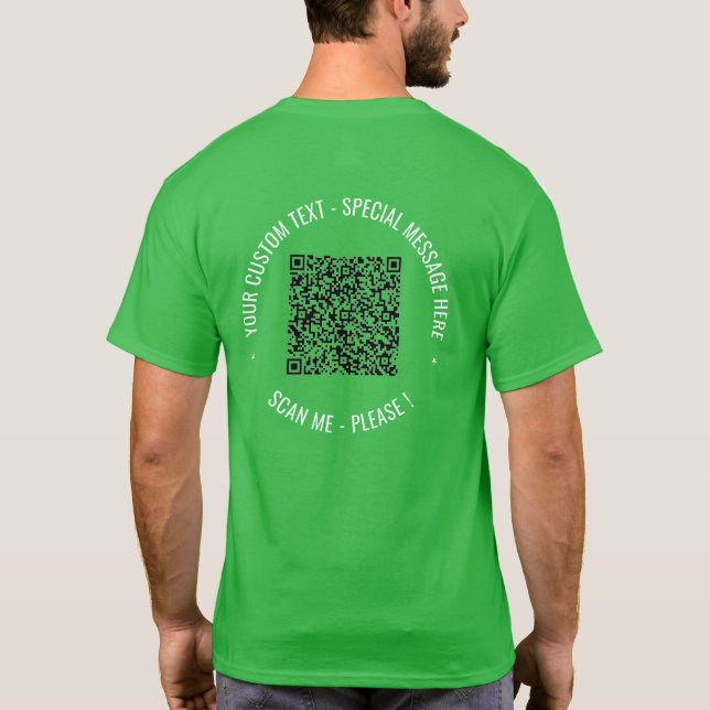 Texto de Personalizado de código QR y camiseta pro (Reverso)