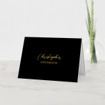 Texto de Personalizado dorado y negro / Apelación<br><div class="desc">Este diseño de tarjeta personalizado presenta un texto de Relieve metalizado real con fondo negro. Puede personalizar el texto y elegir el sello de Relieve metalizado (oro o plata). Esta elegante tarjeta de felicitación puede utilizarse para su papelería personal o su negocio. Hay más diseños disponibles en mi tienda BaraBomStudio....</div>