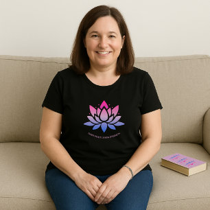 Texto de personalizado rosa azul de flores de Lotu