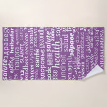 Texto de salud Toalla de playa morada o elegir col