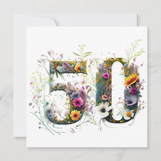 Texto decorativo de flores silvestres para cumplea (Anverso)