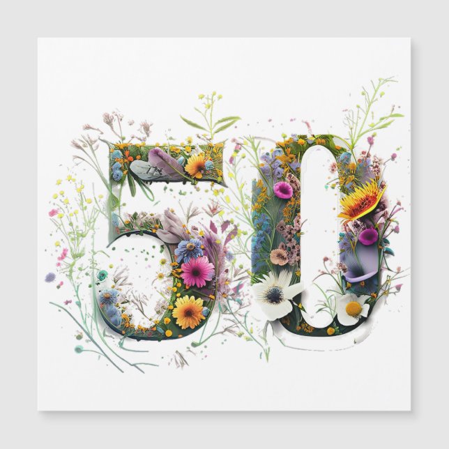 Texto decorativo de flores silvestres para cumplea (Anverso)