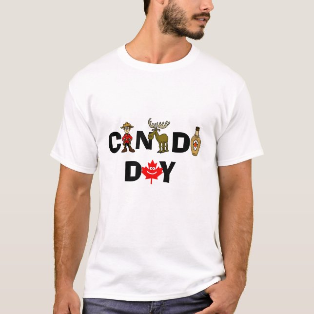Texto del Día de Canadá con camiseta gráfica (Anverso)
