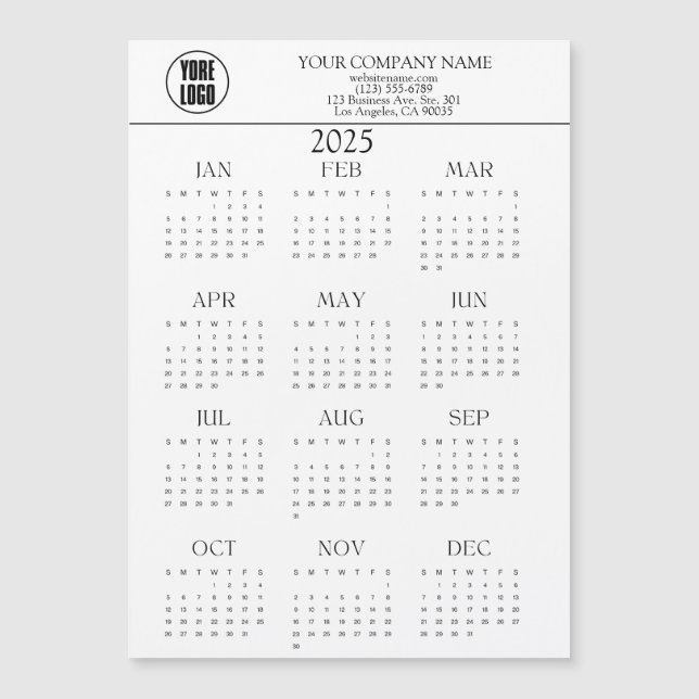 Texto del logotipo comercial del calendario 2025 | (Anverso)