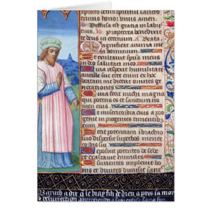 Texto del Magnificat con un retrato de