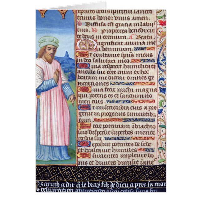 Texto del Magnificat con un retrato de (Frente)