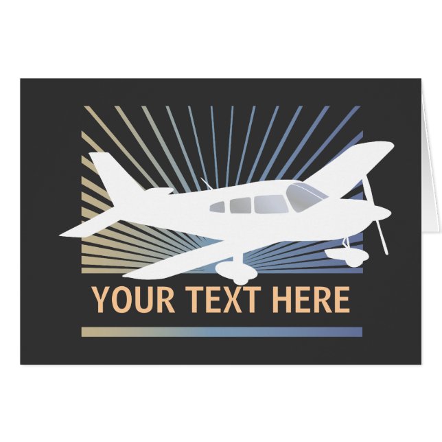 Texto del personalizar - aeroplano del ala baja (Anverso (Horizontal))