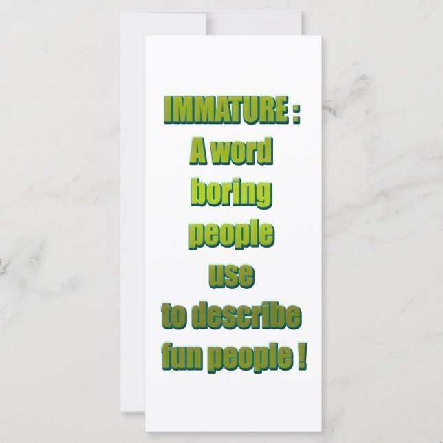 Texto divertido e inmaduro (Anverso)