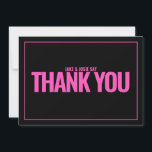 Texto en negrita neón rosado, tarjeta de agradecim<br><div class="desc">Esta atractiva carta de agradecimiento destaca por su brillante tipografía de neón rosa y gran tamaño, con un fondo negro claro y un delgado borde para un ambiente limpio y moderno. Con el texto y el espacio negrita "GRACIAS" para agregar un mensaje personalizado, es perfecto para enviar un mensaje feliz...</div>