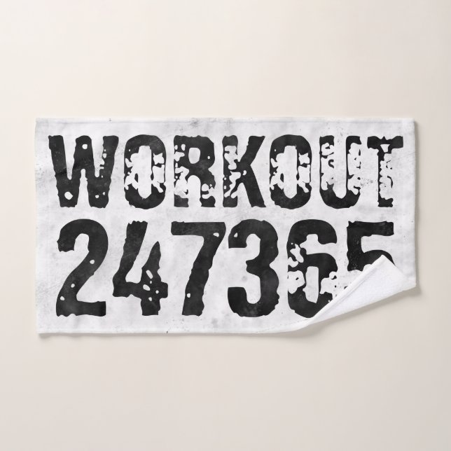 Texto escrito y raspado Workout 247365 rústico (Toalla de mano)