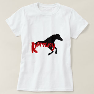 Texto gitano romaní y camiseta de caballo