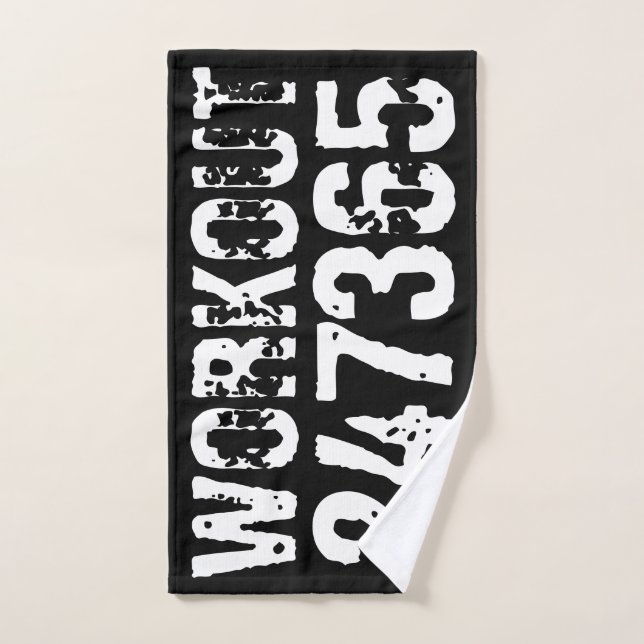 Texto grabado y desgastado Workout 247365 white (Toalla de mano)