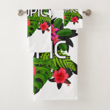 Texto lindo Hibiscus green, rosa y blanco moderno