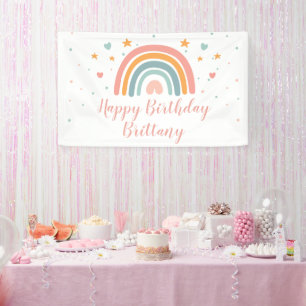 Texto moderno personalizado de pancarta arcoiris