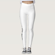 Texto Negro En Leggings Blancos