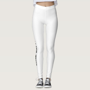 Texto Negro En Leggings Blancos