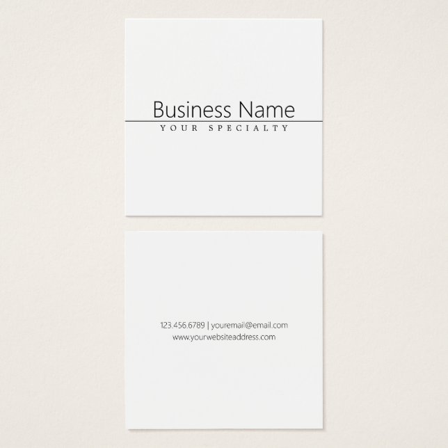 Texto negro simple y clásico sobre blanco (Anverso y reverso)