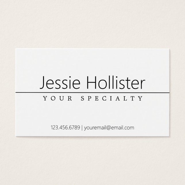 Texto negro simple y clásico sobre blanco (Frente)