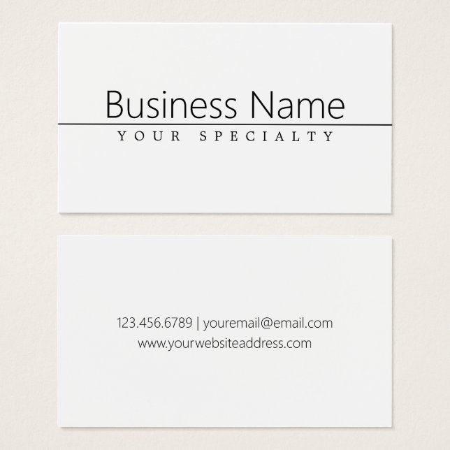 Texto negro simple y clásico sobre blanco (Anverso y reverso)