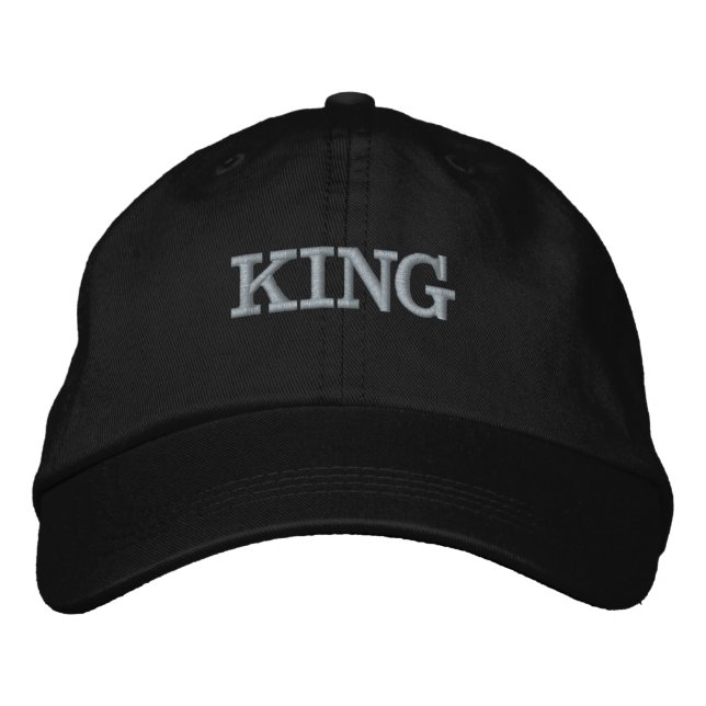 Texto/nombre de KING Gorras y topes Personalizados (Anverso)