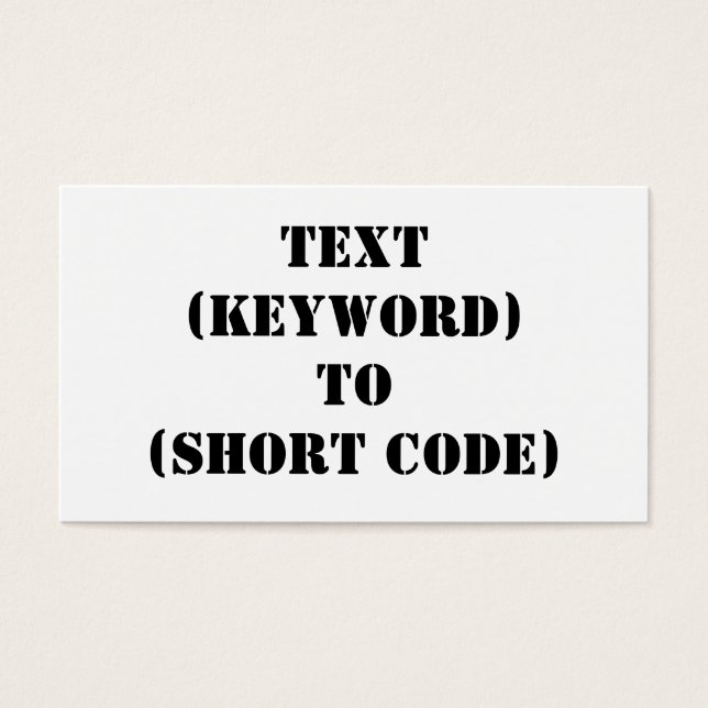 TEXTO (PALABRA CLAVE) A (CÓDIGO CORTO) (Frente)