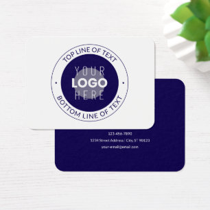 Texto personalizable y logotipo   Azul oscuro púrp