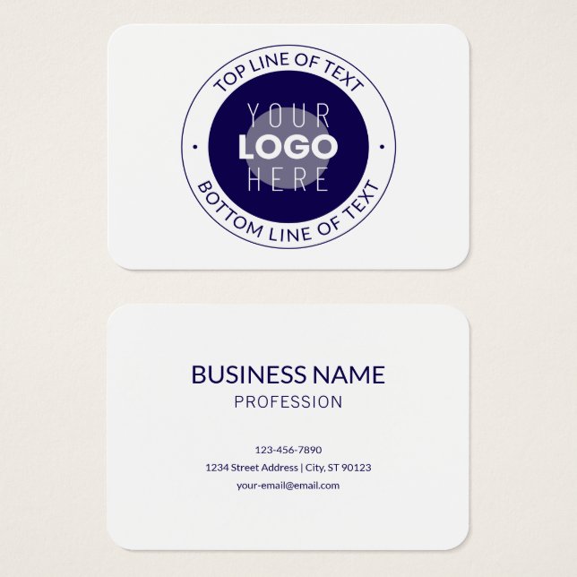 Texto personalizable y logotipo | Azul oscuro púrp (Anverso y reverso)