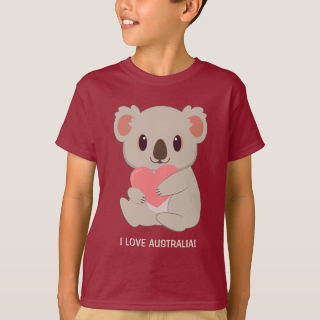 Texto personalizado Amar la camiseta de Koala (Anverso)