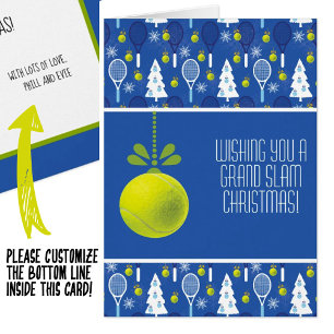 🎾 🎄 texto Personalizado, azul y verde Tennis bau