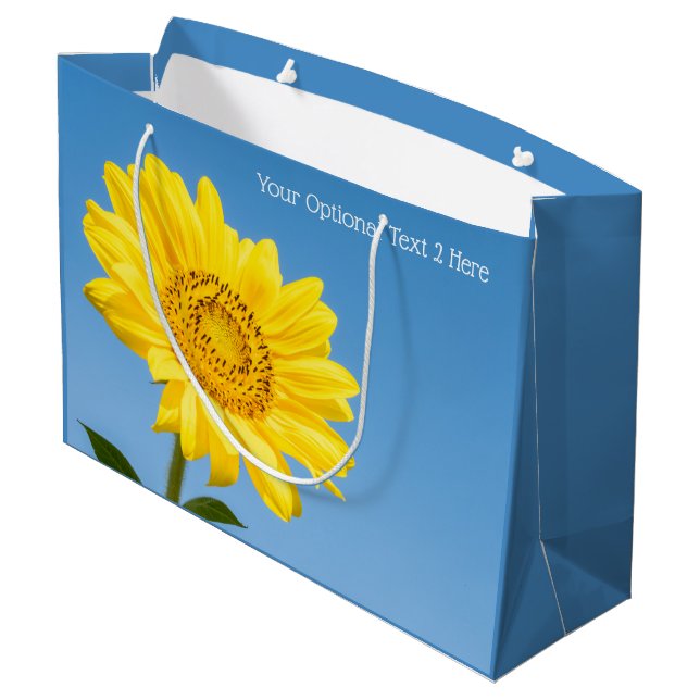 texto personalizado Bolsa de regalo de girasol (Angulo reverso)