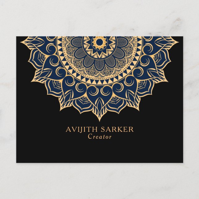 Texto personalizado con tarjeta postal de mandala  (Anverso)