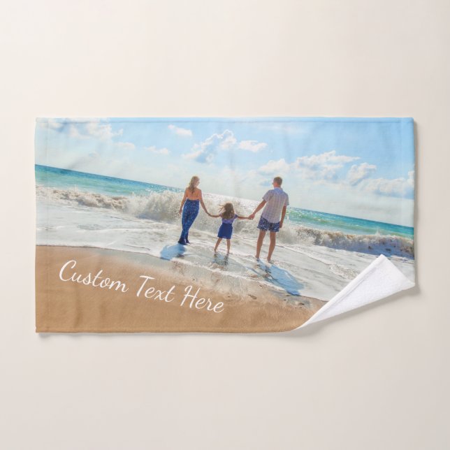 Texto Personalizado de conjunto de toallas de baño (Toalla de mano)