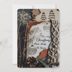 Texto personalizado de Navidad en macramé rústico 