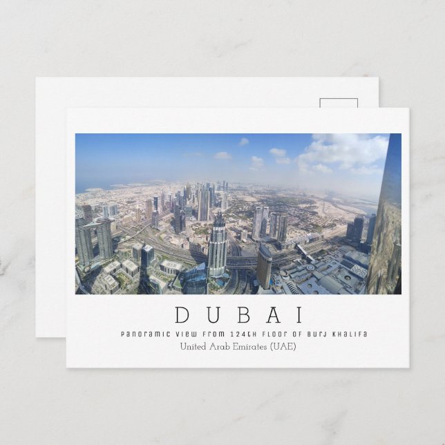 Texto personalizado, Dubai, postal de los Emiratos (Anverso / Reverso)