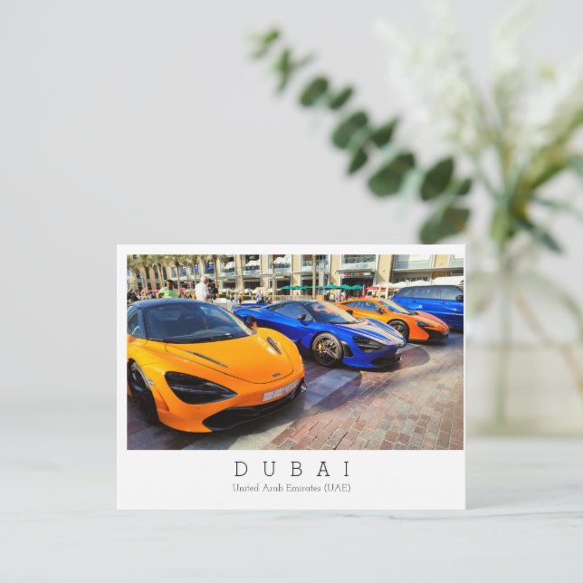 Texto personalizado, Dubai, postal de los Emiratos (Anverso de pie)