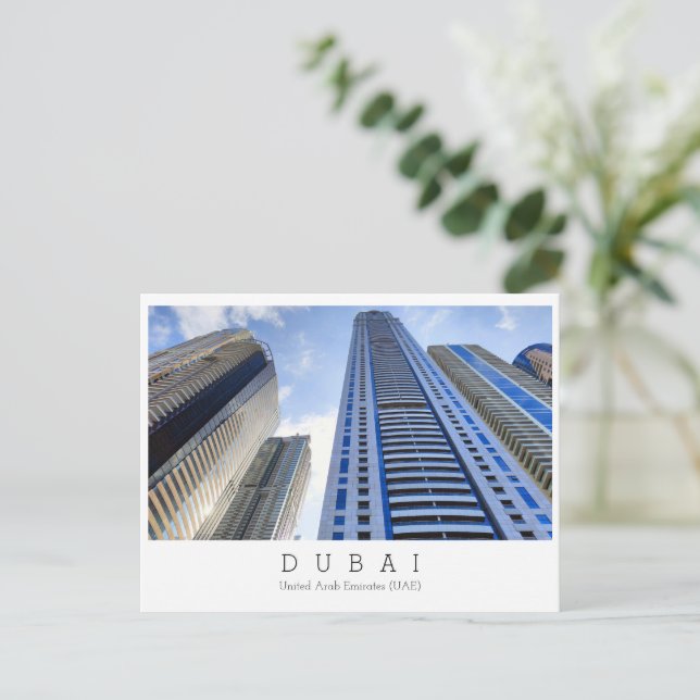 Texto personalizado, Dubai, postal de los Emiratos (Anverso de pie)