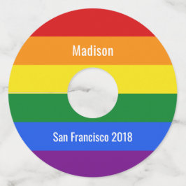 texto personalizado Etiquetas de vidrio de la band