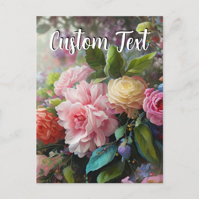 Texto personalizado flores mixtas plantilla de 7 c (Anverso)