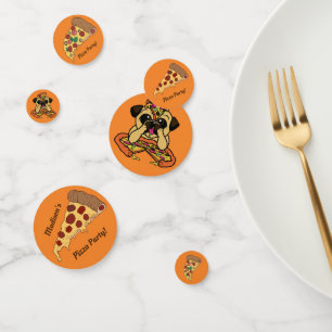 texto personalizado Pizza Fiesta tabla confetti
