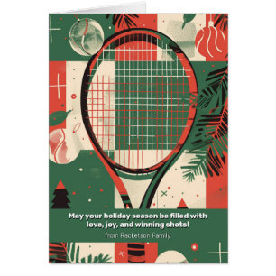 🎾 texto 🎄 Personalizado, Tennis Holiday Tennis C