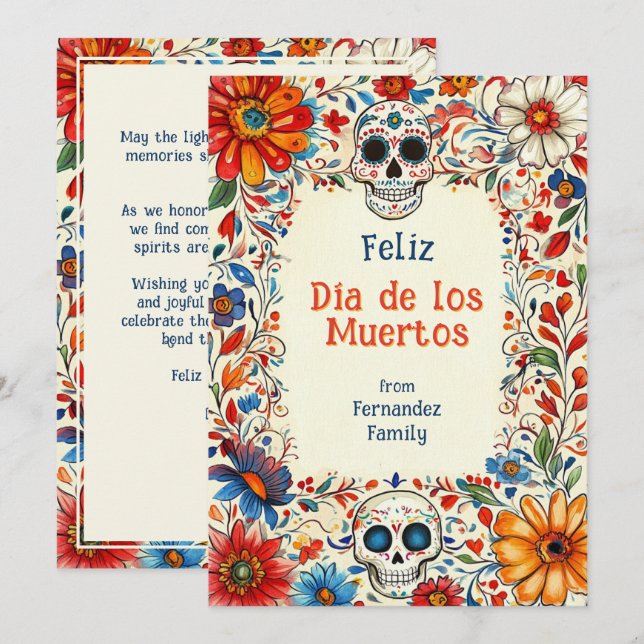 💀 texto Personalizado Vibrant Tradiciones (Anverso / Reverso)