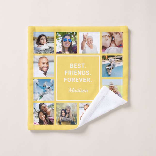 Texto personalizado y sus fotos (Toallita)