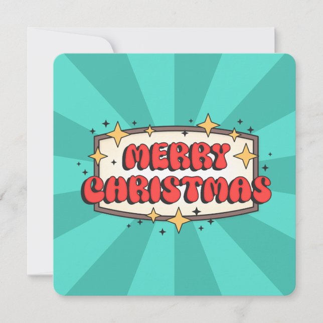 Texto retro groovy alegre de navidad (Anverso)