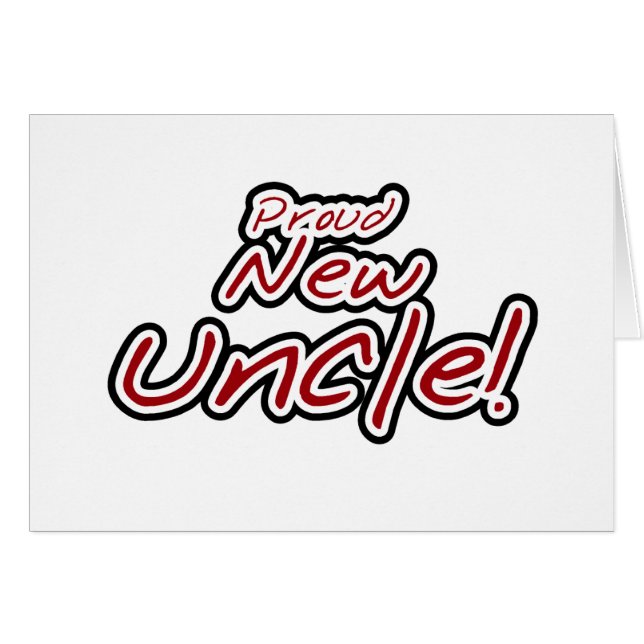 Texto rojo y negro del nuevo tío orgulloso - (Anverso (Horizontal))