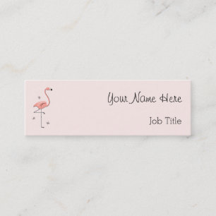 Texto rosado del lado de la tarjeta de visita del