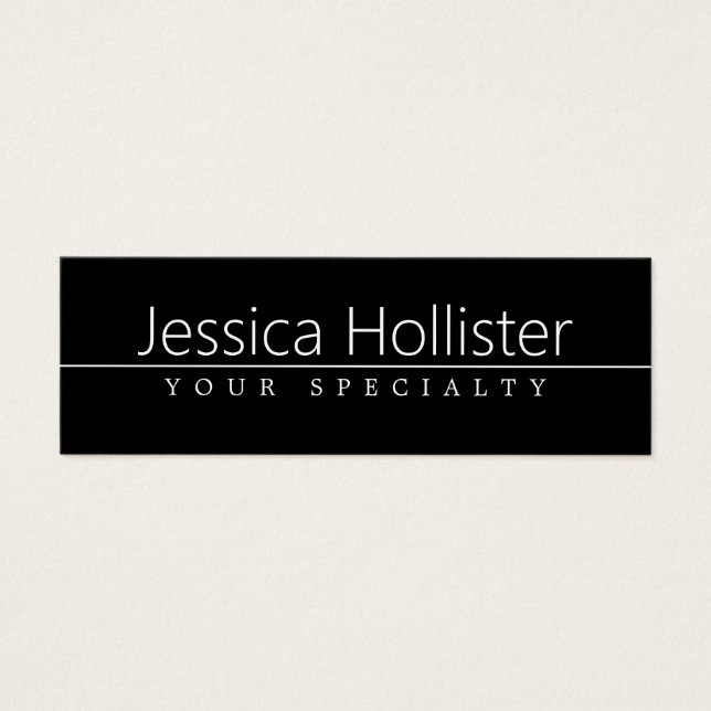 Texto simple y clásico en blanco sobre negro (Frente)