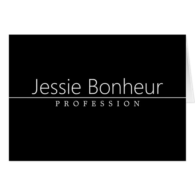 Texto simple y clásico en blanco sobre negro (Anverso (Horizontal))