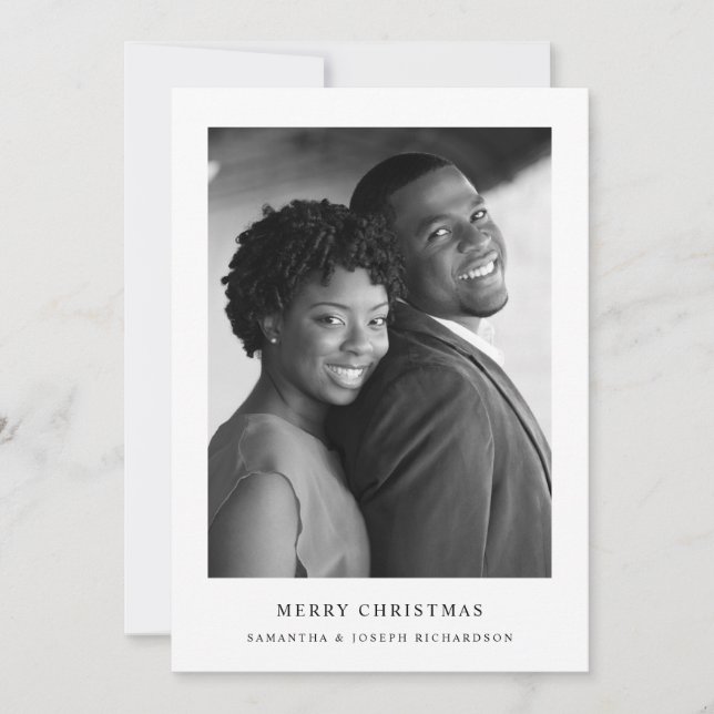 Texto simple y elegante y foto | Feliz Navidad (Anverso)